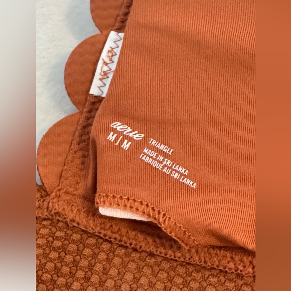 Aerie Size Medium Bikini Top.  Rust brown.  Never worn. Ties in back at bra line - Picture 2 of 6